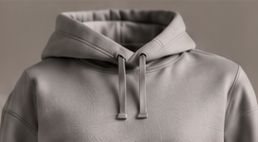 Detalle de una sudadera gris