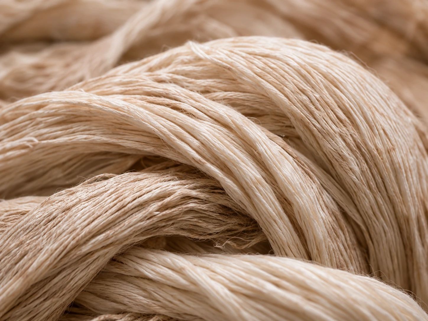 Primer plano de fibras de hilo natural